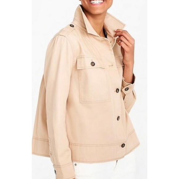 NEW - J Crew Jacket Women’s Size Small Khaki Beige Cotton Safari Utility Shirt - Picture 9 of 9